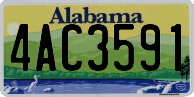 AL license plate 4AC3591
