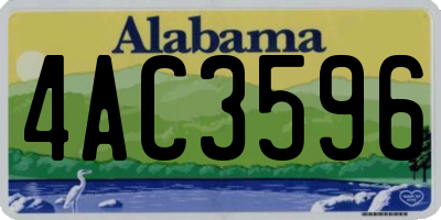 AL license plate 4AC3596