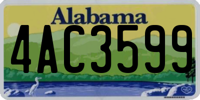 AL license plate 4AC3599