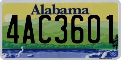 AL license plate 4AC3601