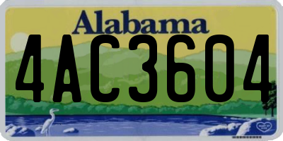 AL license plate 4AC3604