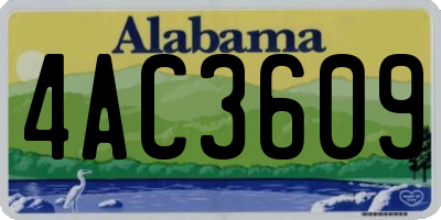 AL license plate 4AC3609