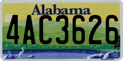 AL license plate 4AC3626