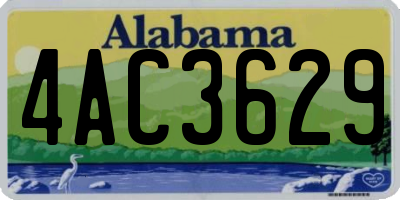 AL license plate 4AC3629