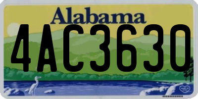 AL license plate 4AC3630