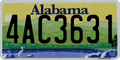 AL license plate 4AC3631