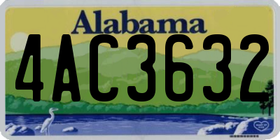 AL license plate 4AC3632