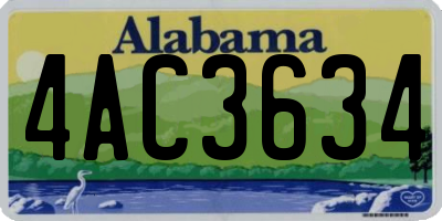 AL license plate 4AC3634