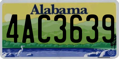 AL license plate 4AC3639