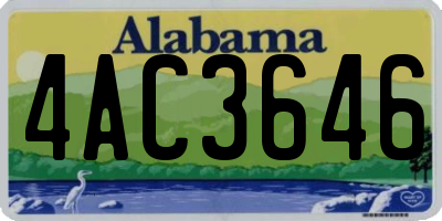 AL license plate 4AC3646