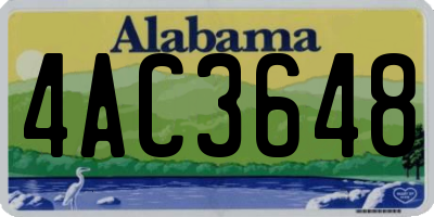 AL license plate 4AC3648