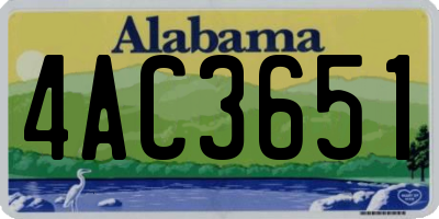 AL license plate 4AC3651