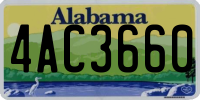 AL license plate 4AC3660