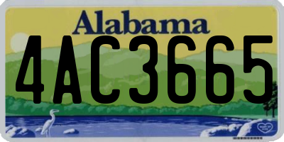AL license plate 4AC3665