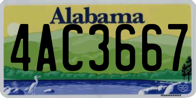 AL license plate 4AC3667