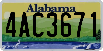 AL license plate 4AC3671