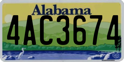 AL license plate 4AC3674