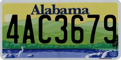 AL license plate 4AC3679