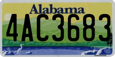 AL license plate 4AC3683