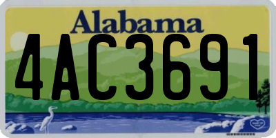 AL license plate 4AC3691