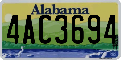 AL license plate 4AC3694