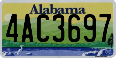 AL license plate 4AC3697