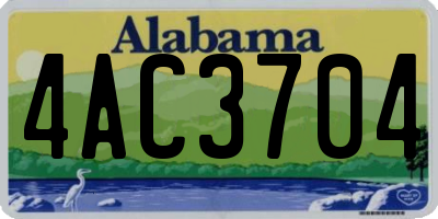 AL license plate 4AC3704