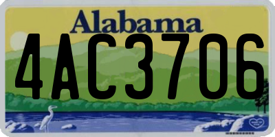 AL license plate 4AC3706