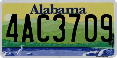 AL license plate 4AC3709