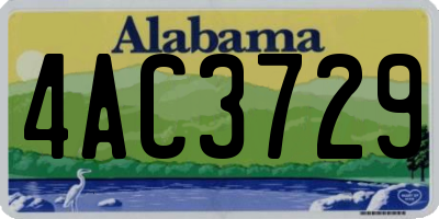 AL license plate 4AC3729