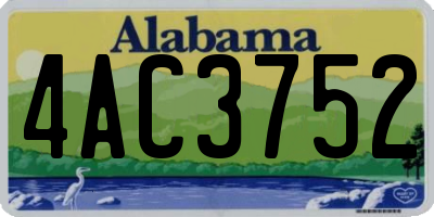 AL license plate 4AC3752