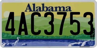 AL license plate 4AC3753