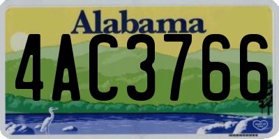 AL license plate 4AC3766