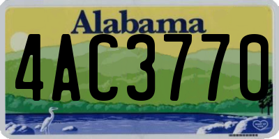 AL license plate 4AC3770