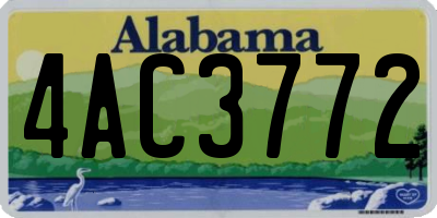 AL license plate 4AC3772