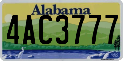 AL license plate 4AC3777