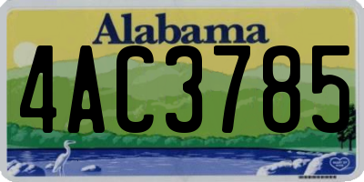 AL license plate 4AC3785