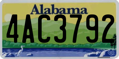 AL license plate 4AC3792