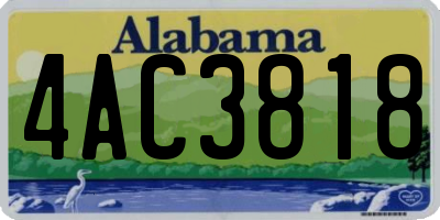 AL license plate 4AC3818