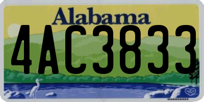 AL license plate 4AC3833