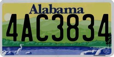 AL license plate 4AC3834