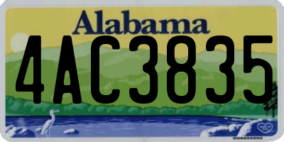 AL license plate 4AC3835