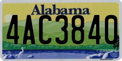 AL license plate 4AC3840