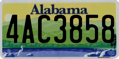 AL license plate 4AC3858