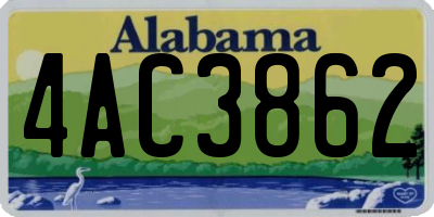 AL license plate 4AC3862