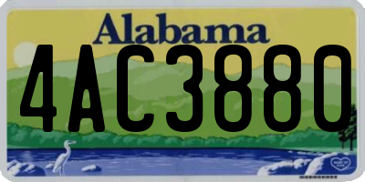 AL license plate 4AC3880