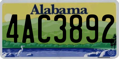AL license plate 4AC3892