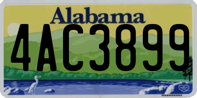 AL license plate 4AC3899