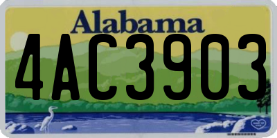 AL license plate 4AC3903