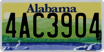 AL license plate 4AC3904